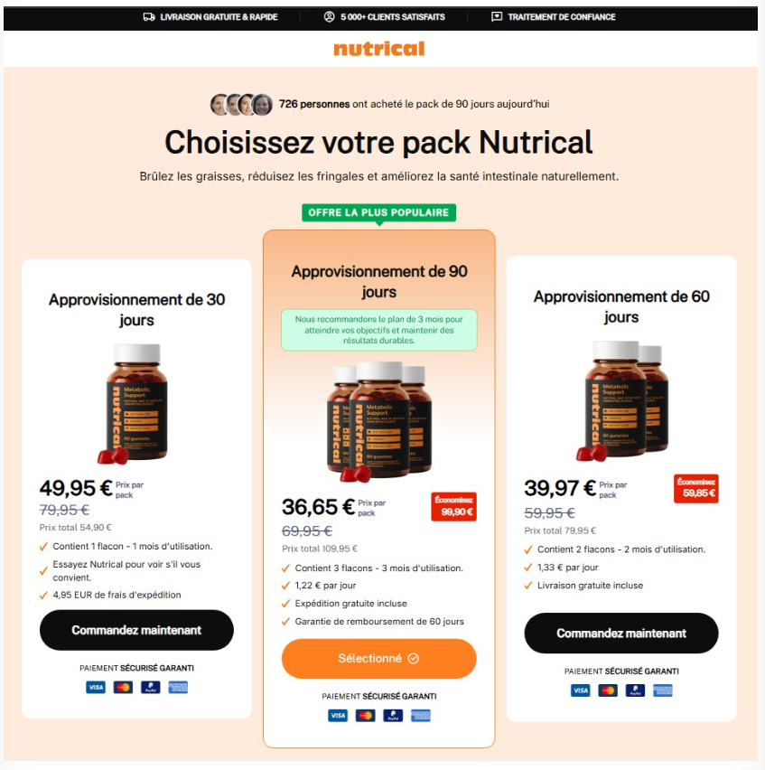 Nutrical Price Reviews